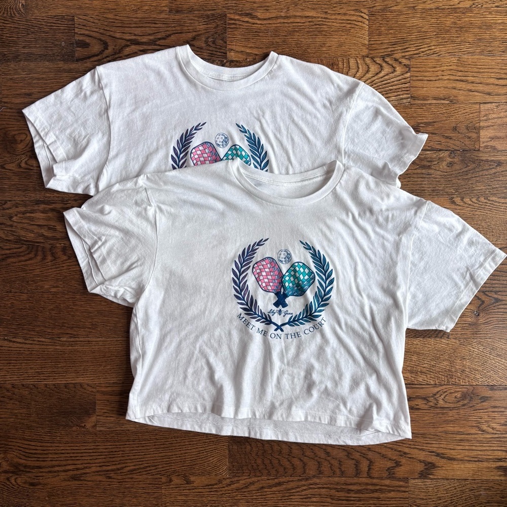 Lily Grace “Meet Me On the Court” Crop Tee - Women’s XL - Pickleball